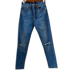 DSTLD Distressed Button Fly Mom Jean Size 28